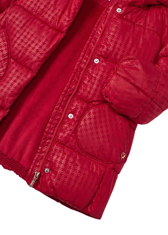 Long Fass Jacket for Girls, Red with Hood and Zipper 4412 Mayoral