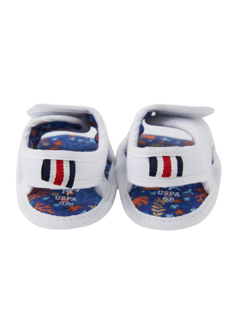 White Sandals with Velcro Closure 1300 Us Polo Assn