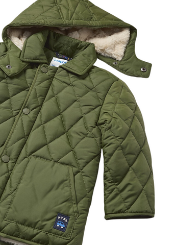 Green Jacket for Boys, Quilted with Detachable Hood 2440 Mayoral