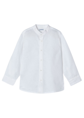 White Shirt with Long Sleeve in Linen and Cotton 3120 Mayoral