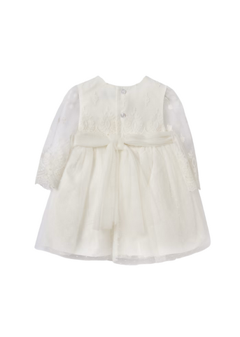 Dress with Bust and Sleeves in Ivory Girls' Lace