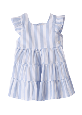 Dress with Blue Stripes without Sleeves 8740 Mini band