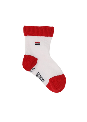 Set of 3 pairs of socks White with Navy Blue and Red 962 V1 Us Polo Assn