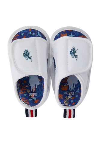 White Sandals with Velcro Closure 1300 Us Polo Assn