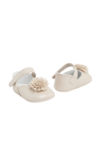 Cream Ballet Flats with Buckle and Flower 9740 Mayoral