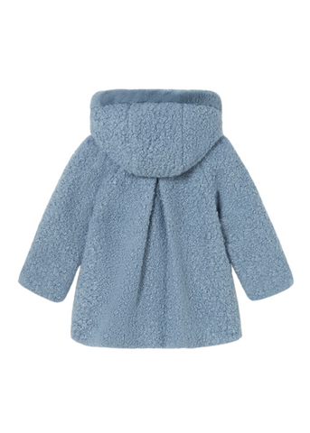 Coat for Girls, Blue in Loop Fabric with Hood 2416 Mayoral
