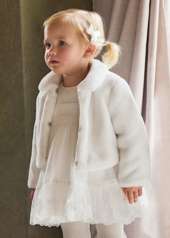 Elegant Girls Ivory Fur Bolero