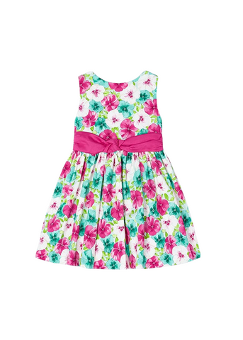 Dress with Straps on the Back with Green Flowers and Cyclamen Print 3919 Mayoral