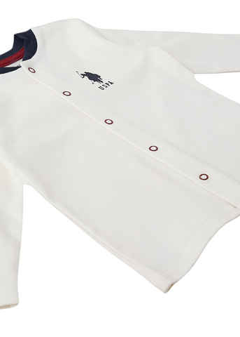 Boys' 3-Piece Set, Cream Blouse, Pants and Cream Shirt with Print USB1403 Us Polo Assn
