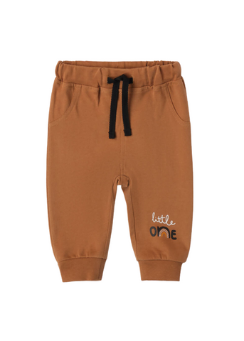 Pantaloni Sport din Bumbac Maro pentru Baietei 7215 iDO