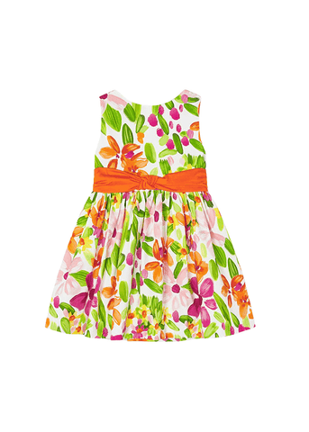 Dress with Back Straps with Orange Flower Print 3919 Mayoral