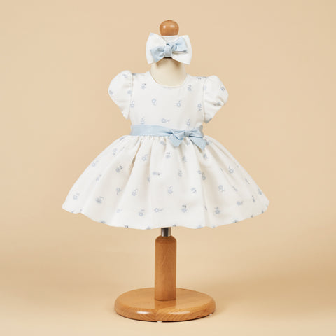 Cream Flower Print Dress Bleu Batez AnneBebe