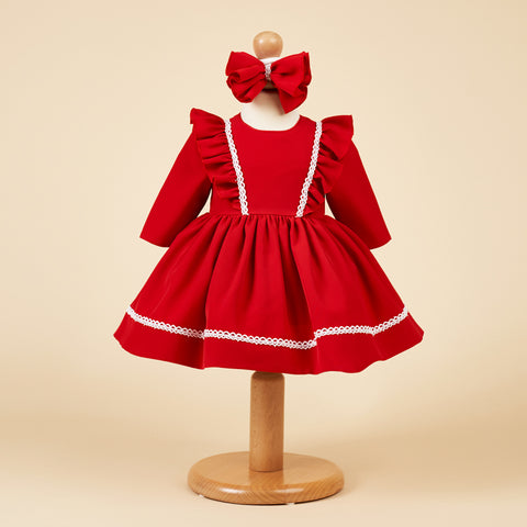 Red Ruffled Christmas Dress On Bust AnneBebe