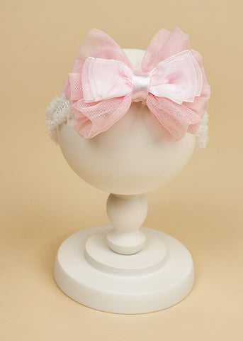 Pink tulle headband baby girls