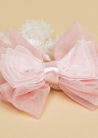 Pink tulle headband baby girls