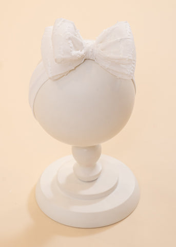 AnneBebe Elegant Cream Double Bow Headband