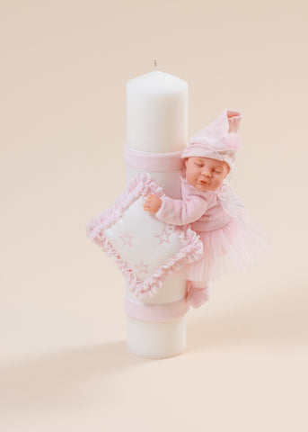 Baptism candle with AnneBebe Fairy