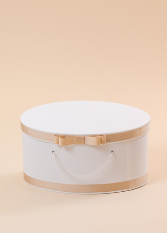 Cream Oval Christening chest Ribbed ribbon Cappucino Annebebe