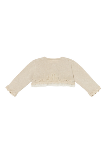 Beige Knitted Bolero with Wavy Edges 1377 Mayoral