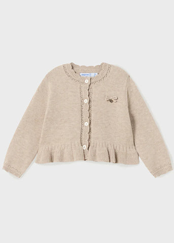 Beige Knitted Cardigan for Girls