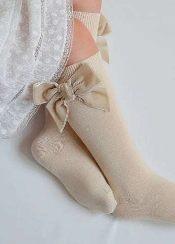 Socks for Girls Cream Cotton