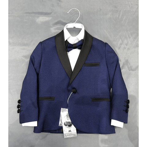 Elegant ceremony suit for boy 5 pieces shawl collar black