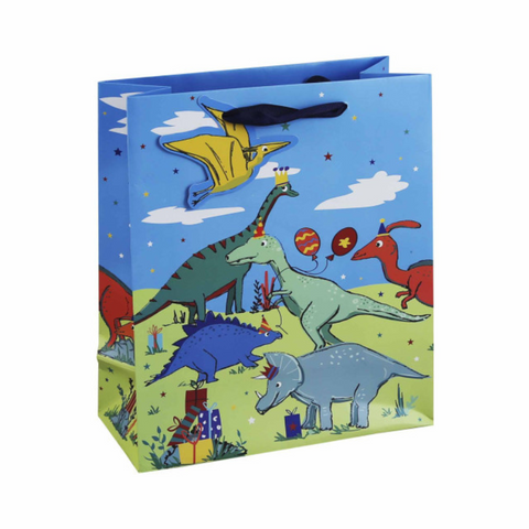 Blue Gift Bag with Dinosaurs GDEW30495L