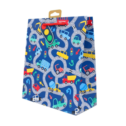 Blue Gift Bag with Transport Cars GDEW32235L