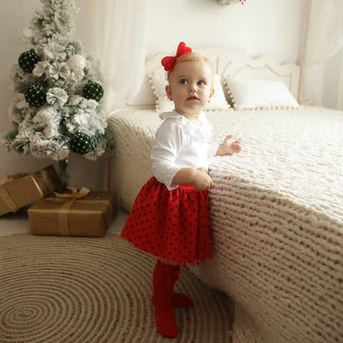 Red Polka Dot Tulle Skirt for Girls AnneBebe