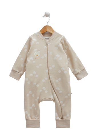 Boys Sleep Overalls TOG 1.0 Beige Cotton Shell Print UTK9576 Caramell