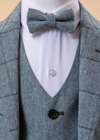 Elegant 5 Piece Gray Plaid Suit 1765 LaKids