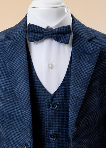Elegant 5-piece Blue Plaid Suit 1809 LaKids