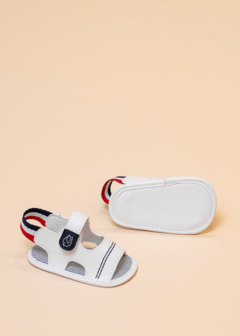 Sandals White with Navy Blue and Red 241326 Sinderella