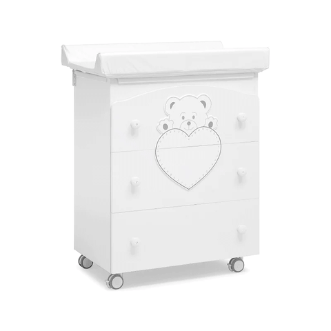 chest of drawers with a cheap tub