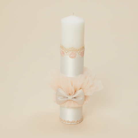 baptism candle for girls