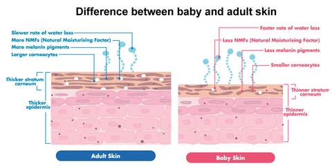 adult and baby skin