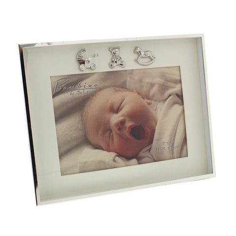 silver photo frame with applied details