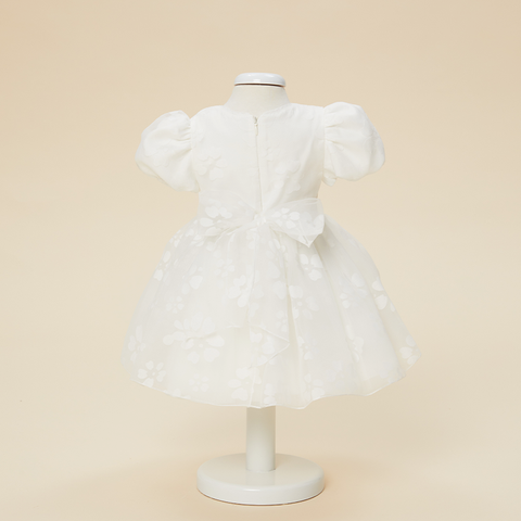 Christening Dress for Girls Andra Cream Organza Flowers Cream Annebebe