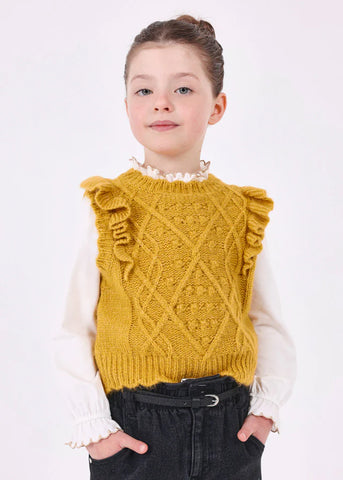 mustard knit vest