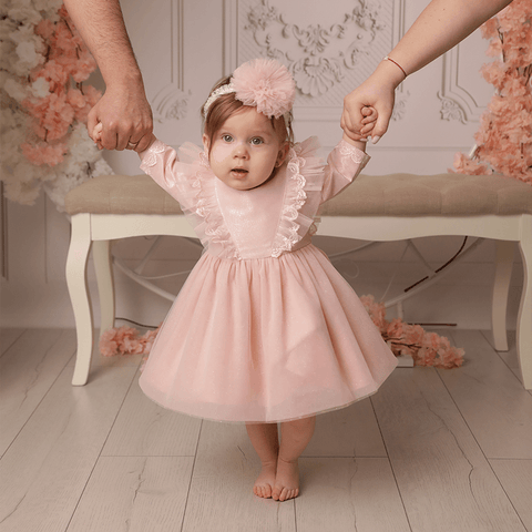 pink dress for baptism