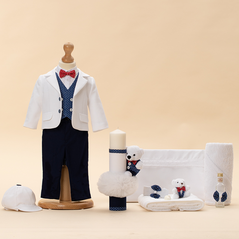 baptism costume with trousseau for boys