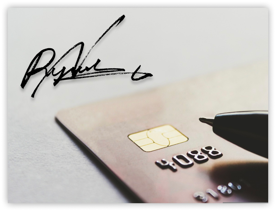 image of credit card signature