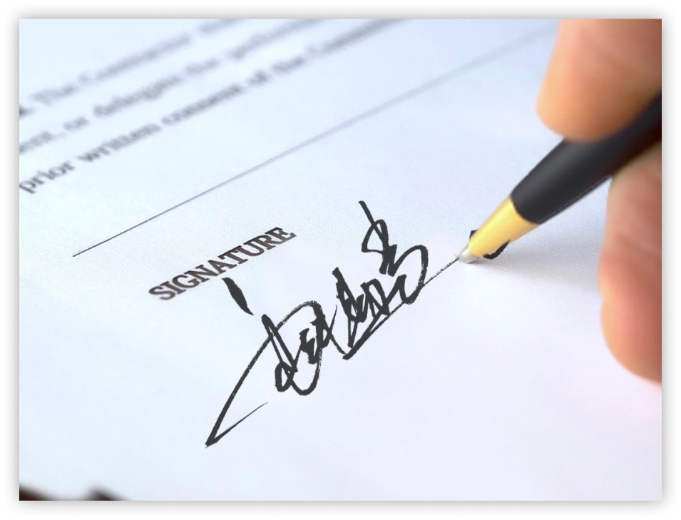 Photo of signing for credit card payment