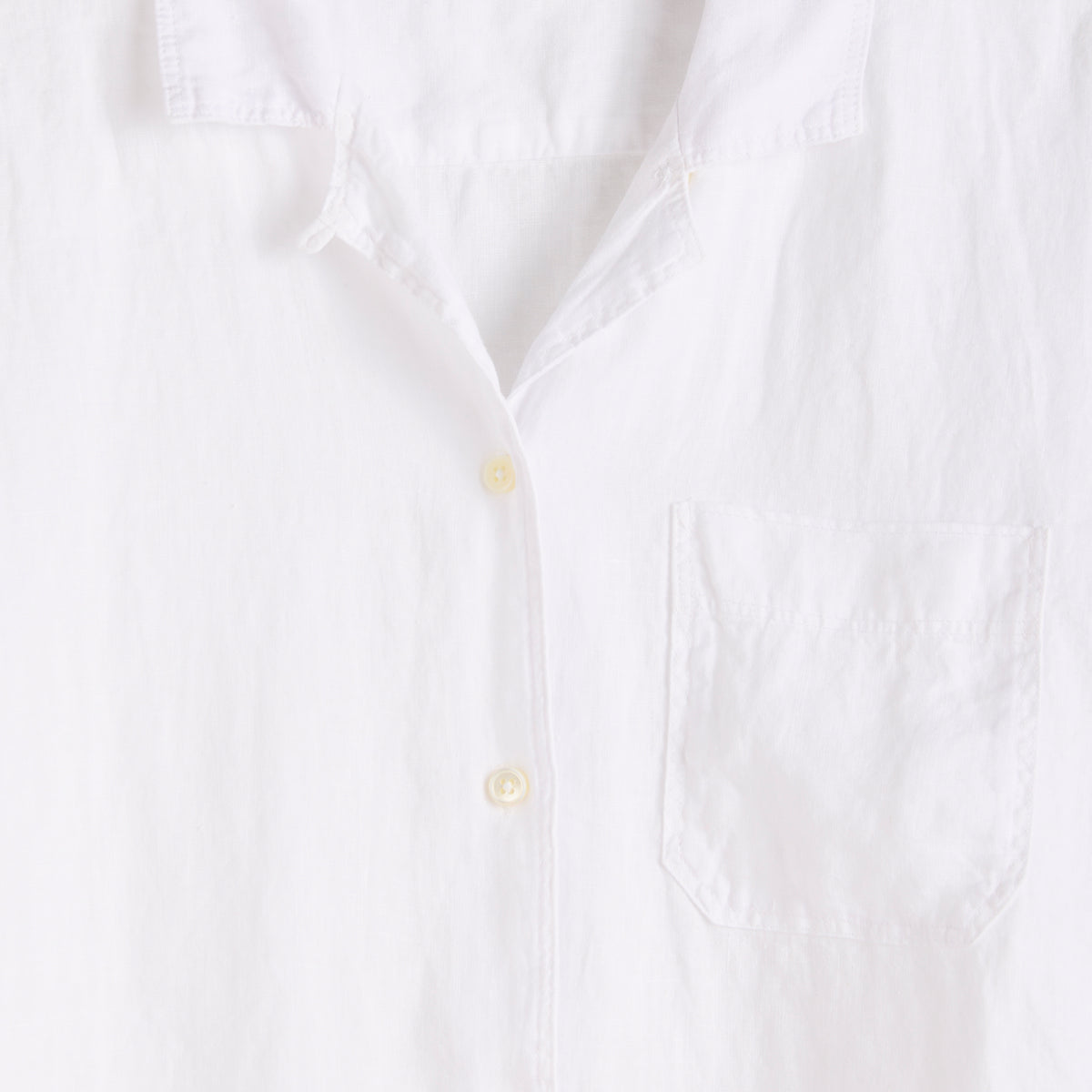Maddie Camp Shirt in Linen - White