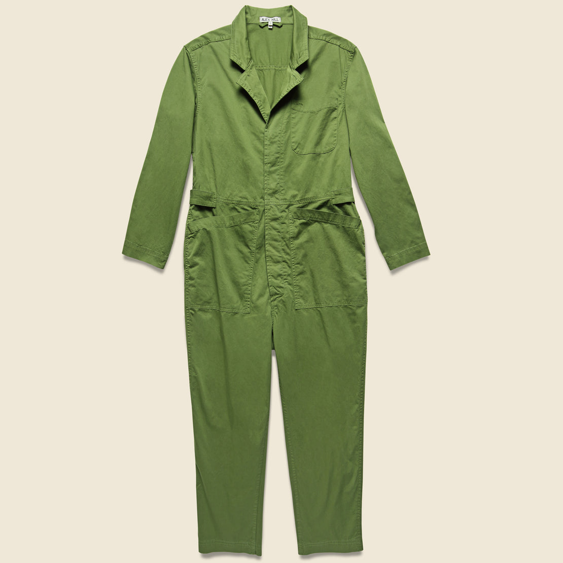green cotton jumpsuit