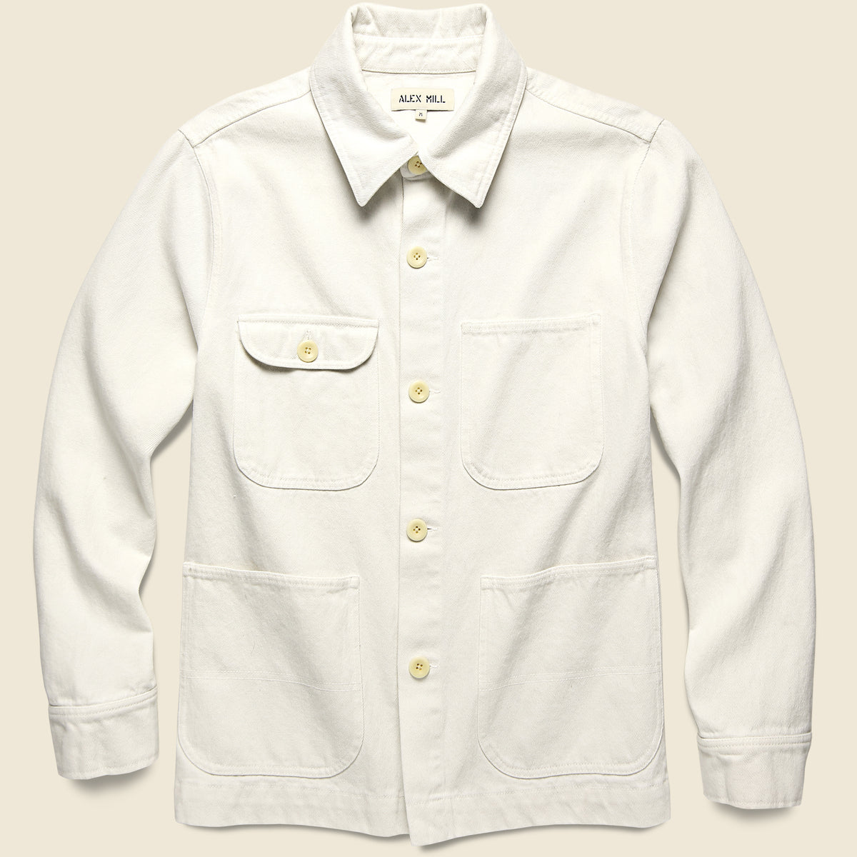 Upcycled Cotton Work Jacket - White