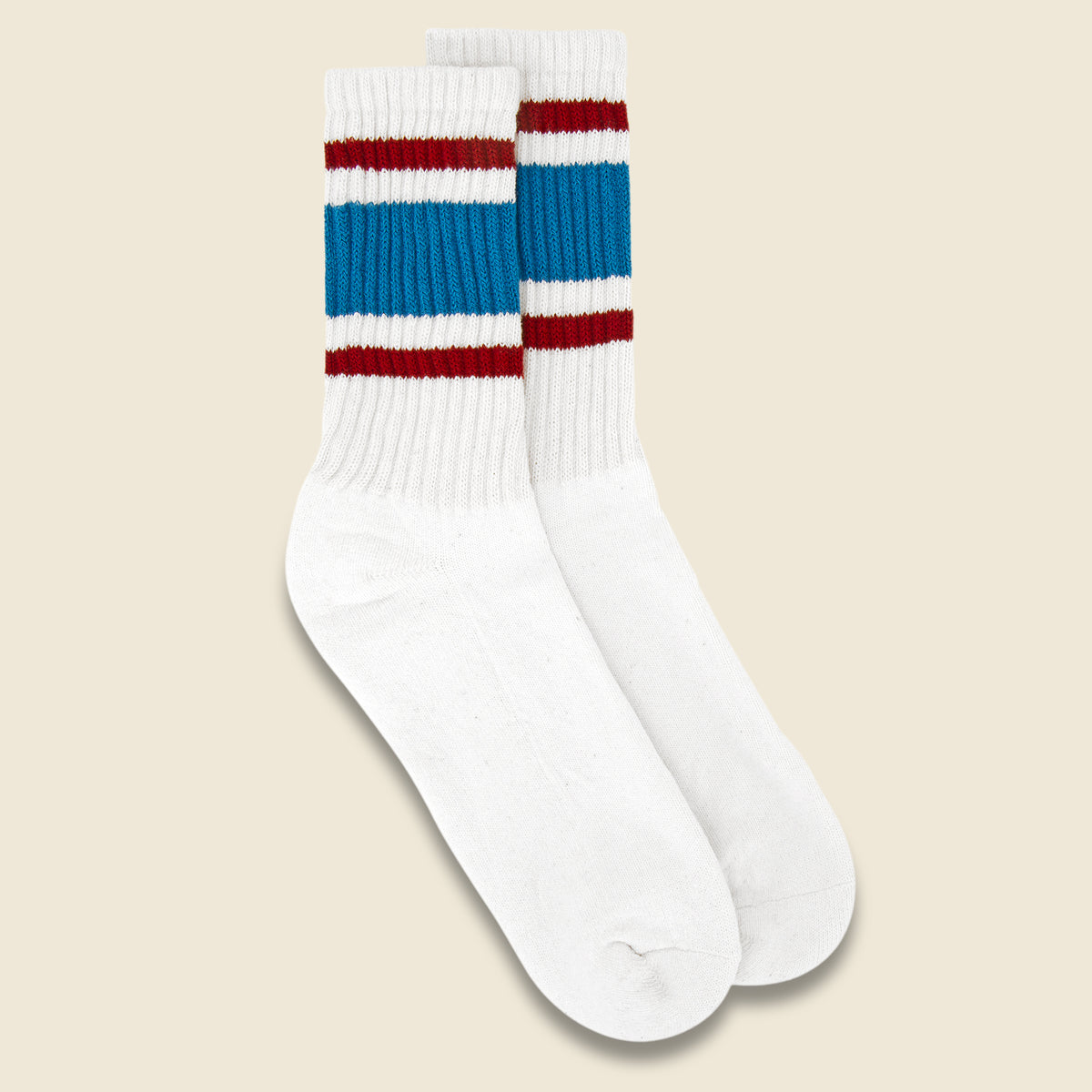 Retro Stripe Crew Sock - Tile/Rust