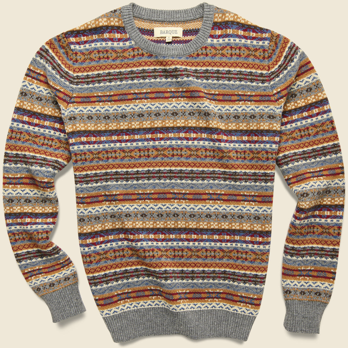 Fair Isle Crewneck Sweater - Camel