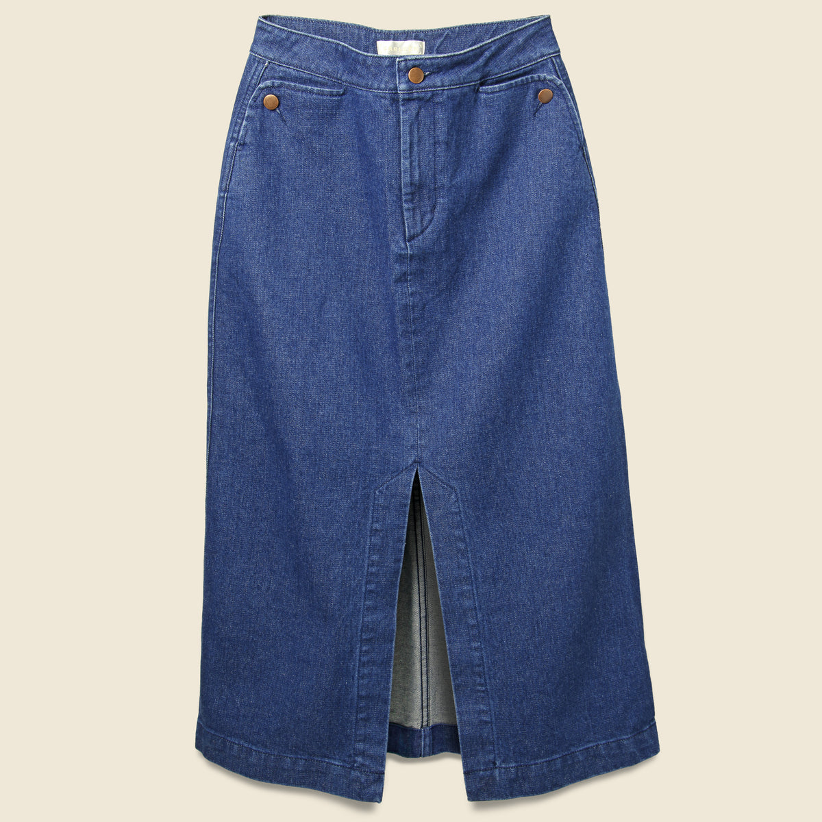 Lindsay Long Denim Skirt - Dark Blue