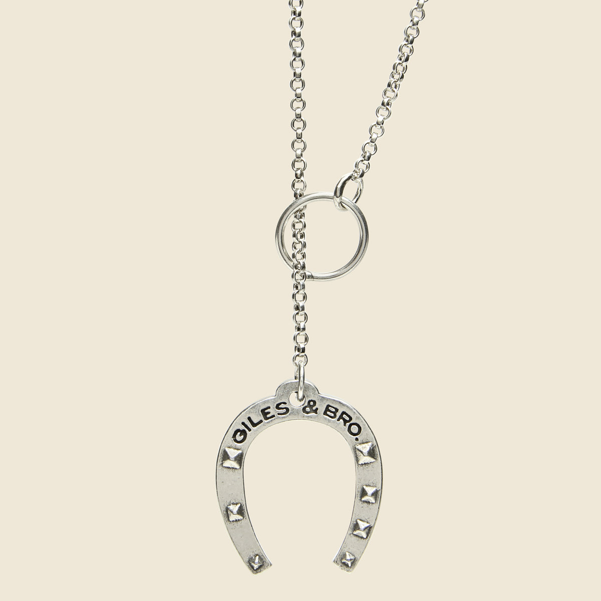 Fine Horseshoe Lariat Necklace - Sterling Silver